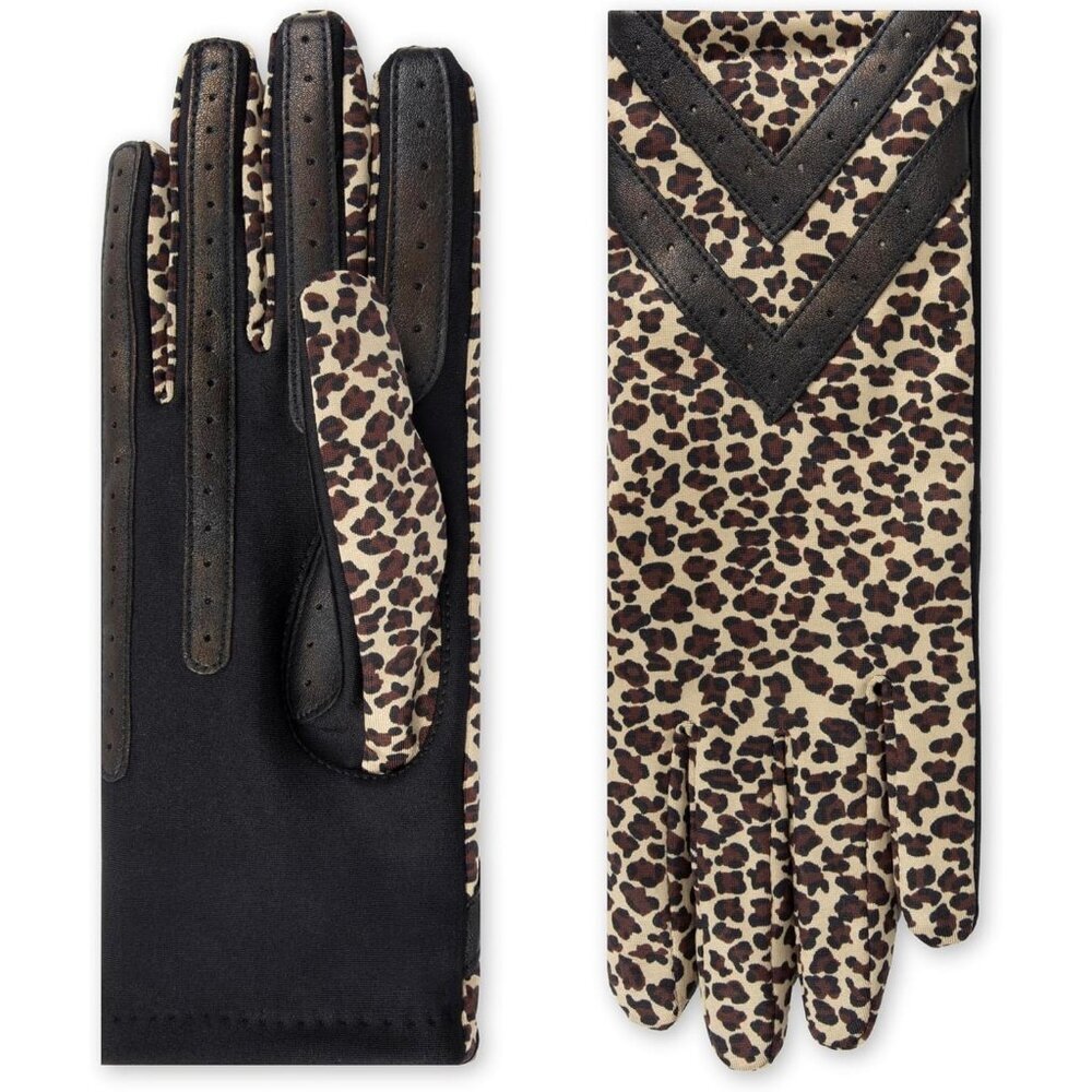 Women's Leopard - Smartdri Spandex Gloves Warm Fleece Lined Chevron Touchscreen